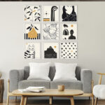 Láminas artísticas en interiores acogedores