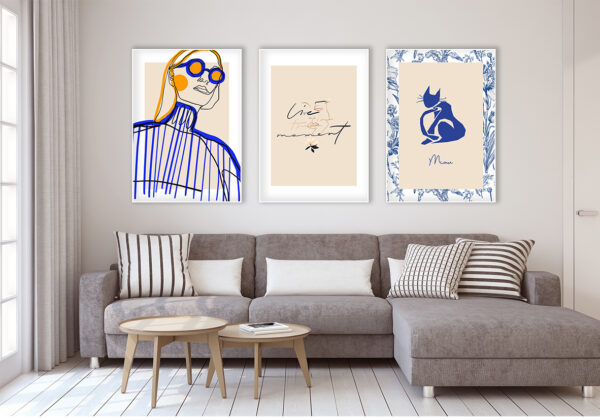 Trío de arte gráfico minimalista moderno