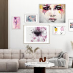 Arte de pared contemporáneo en salón