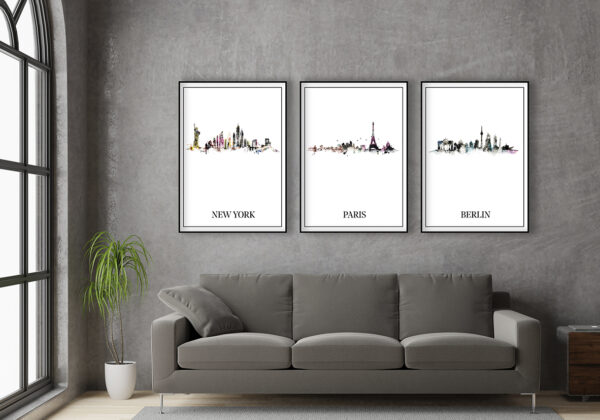 Láminas modernas con paisajes urbanos