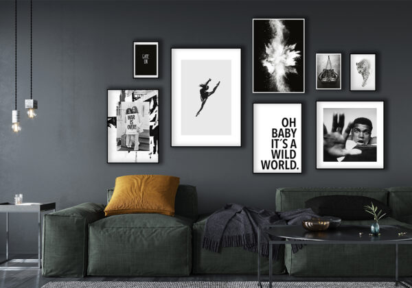 Decoración de galería de pared moderna estilizada