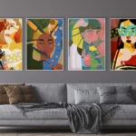 Retrato abstracto en paredes modernas