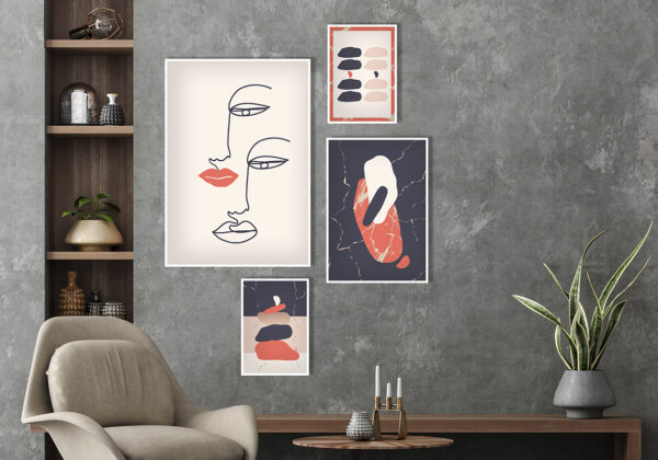 Decoración de pared con arte abstracto moderno