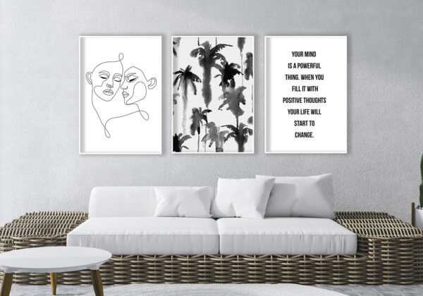 Trío monocromático moderno para decoración