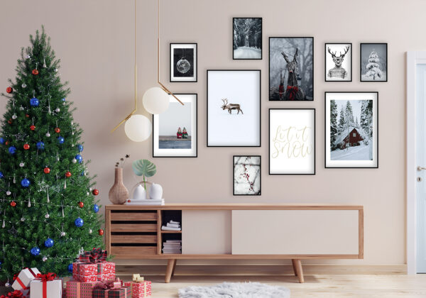 Decoración navideña con láminas de pared