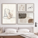 Dormitorio Minimalista Moderno con Decoración Abstracta