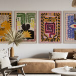 Arte Abstracto Moderno en Interior Neutro
