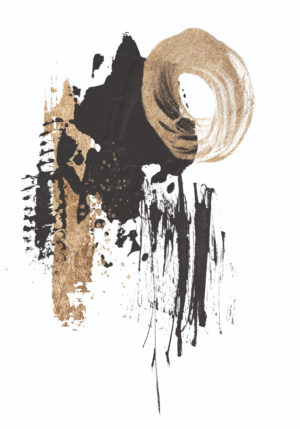 Arte abstracto en negro y dorado