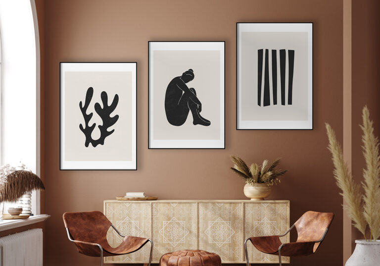 Diseño minimalista coral para pared