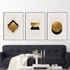 Diseño abstracto en dorado y negro
