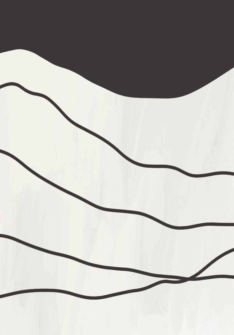 Pieza abstracta minimalista en blanco y negro