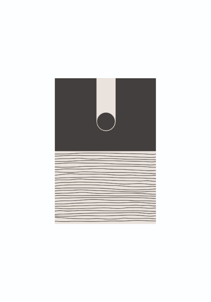 Arte abstracto minimalista con formas geométricas