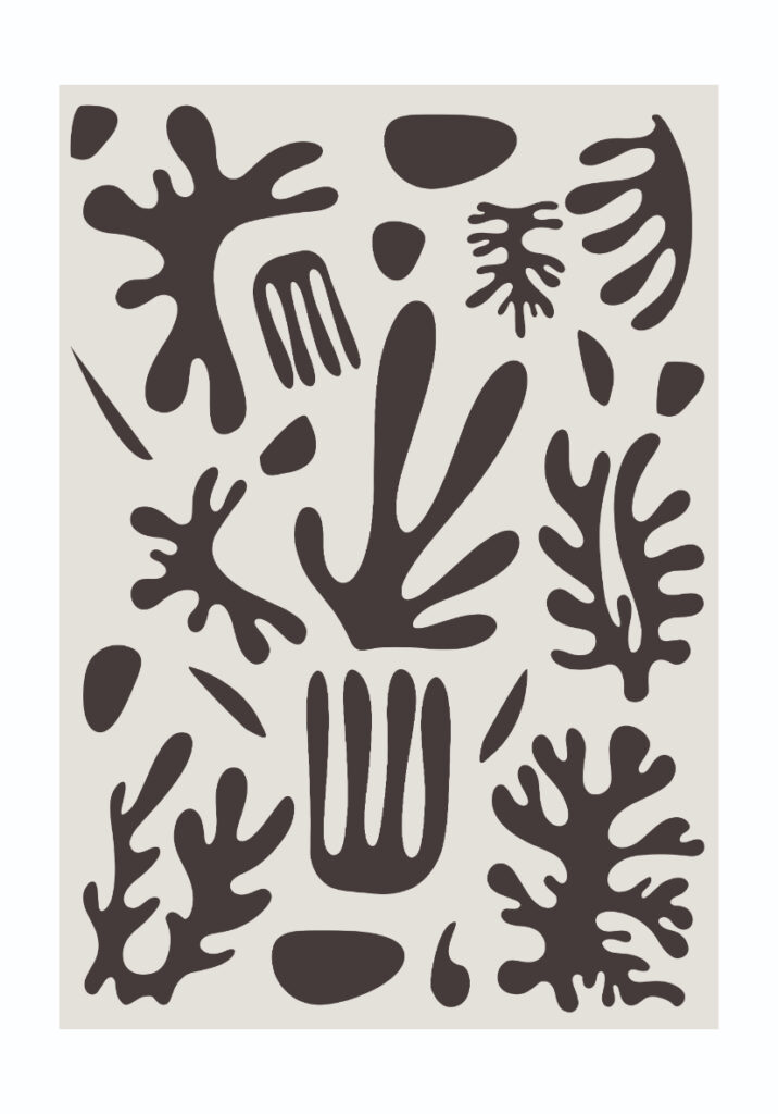Ilustración de formas naturales abstractas