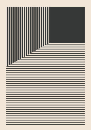 Obra gráfica minimalista con diseño a rayas