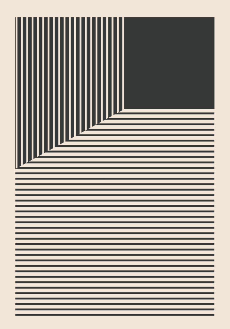 Obra gráfica minimalista con diseño a rayas