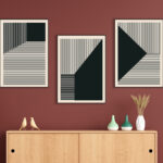 Obra gráfica minimalista con diseño a rayas