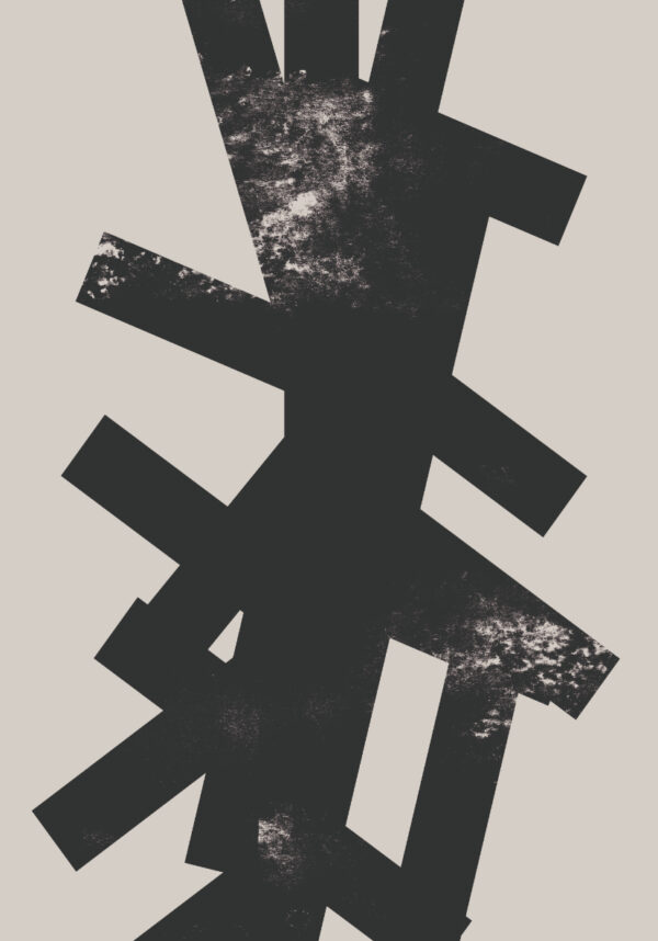 Composición abstracta en blanco y negro