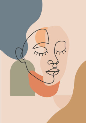Obra minimalista abstracta en tonos neutros