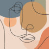 Arte lineal abstracto con tonos tierra