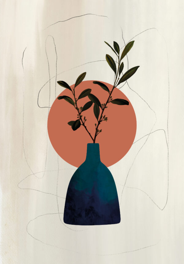 Arte abstracto de jarrón con estilo minimalista