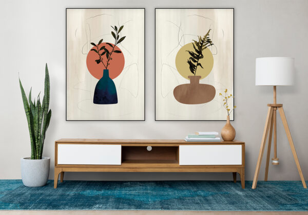 Arte abstracto de jarrón con estilo minimalista