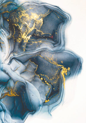 Patrones abstractos en azul y dorado