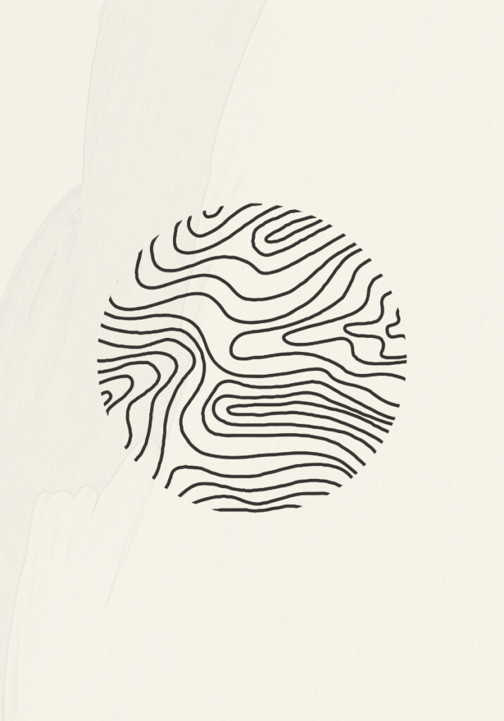 Arte minimalista de líneas circulares