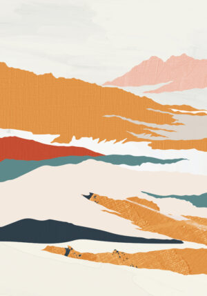 Paisaje abstracto con colores cálidos