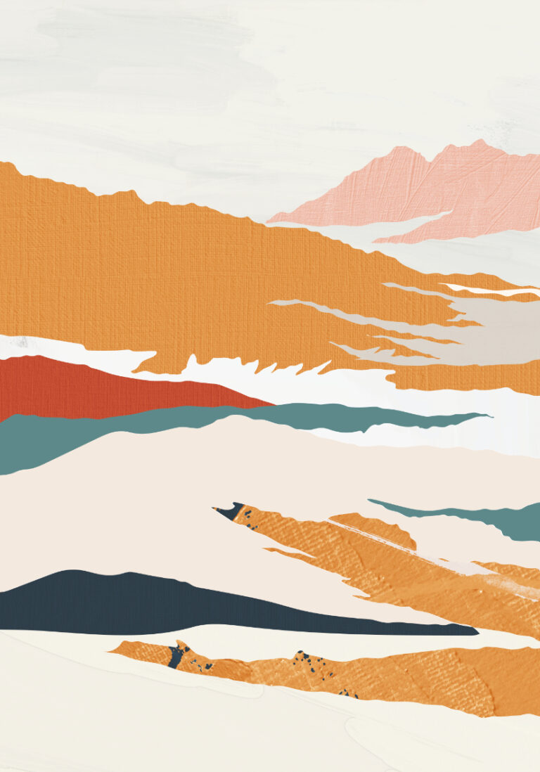 Paisaje abstracto con colores cálidos