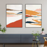 Paisaje abstracto con colores cálidos