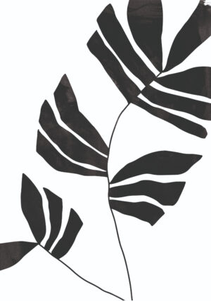 Arte minimalista de hoja negra