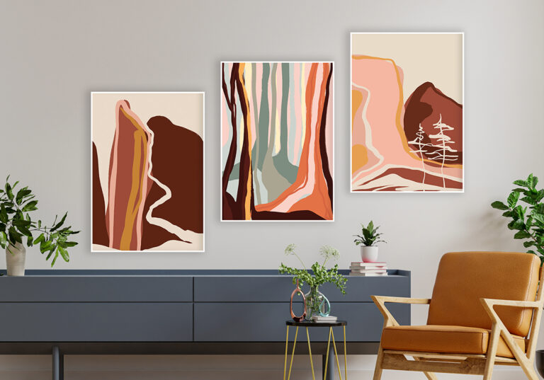 Arte minimalista con gamas tierra