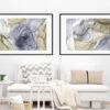Arte abstracto en beige y azul