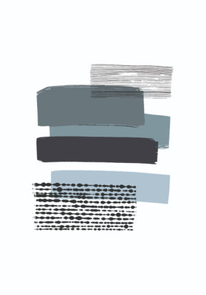 Arte minimalista abstracto en tonos azules
