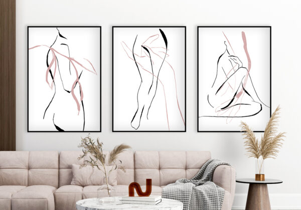 Dibujo artístico minimalista en línea abstracta