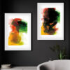 Pintura colorida con manchas abstractas
