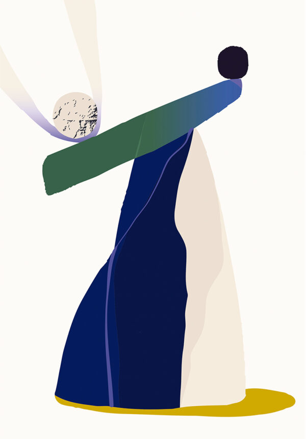 Arte geométrico abstracto con colores intensos