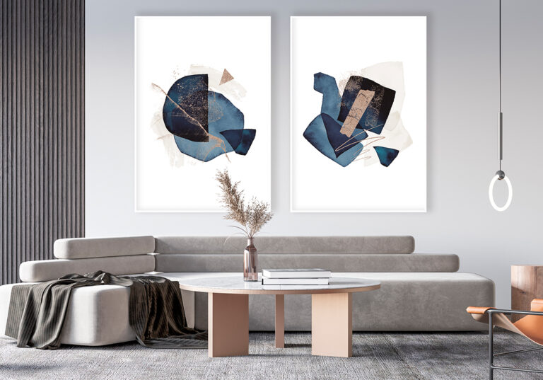 Diseño geométrico azul con estilo abstracto