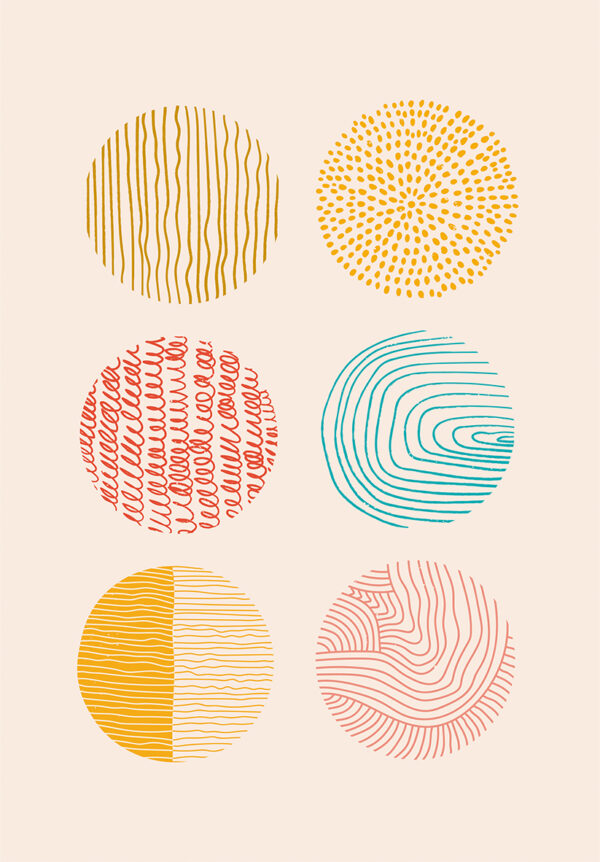 Patrones circulares en colores vibrantes