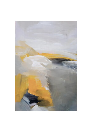 Pintura de paisaje abstracto en tonos cálidos