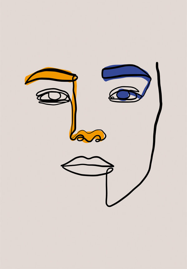 Ilustración minimalista en línea