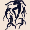 Figuras danzantes en un fondo beige
