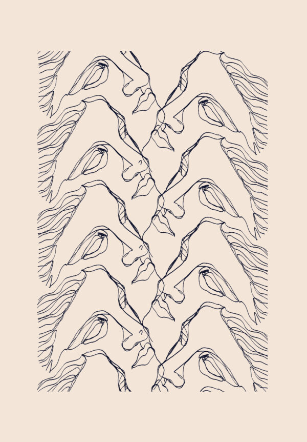 Obra minimalista de rostros en línea