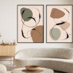 Arte abstracto minimalista en tonos tierra