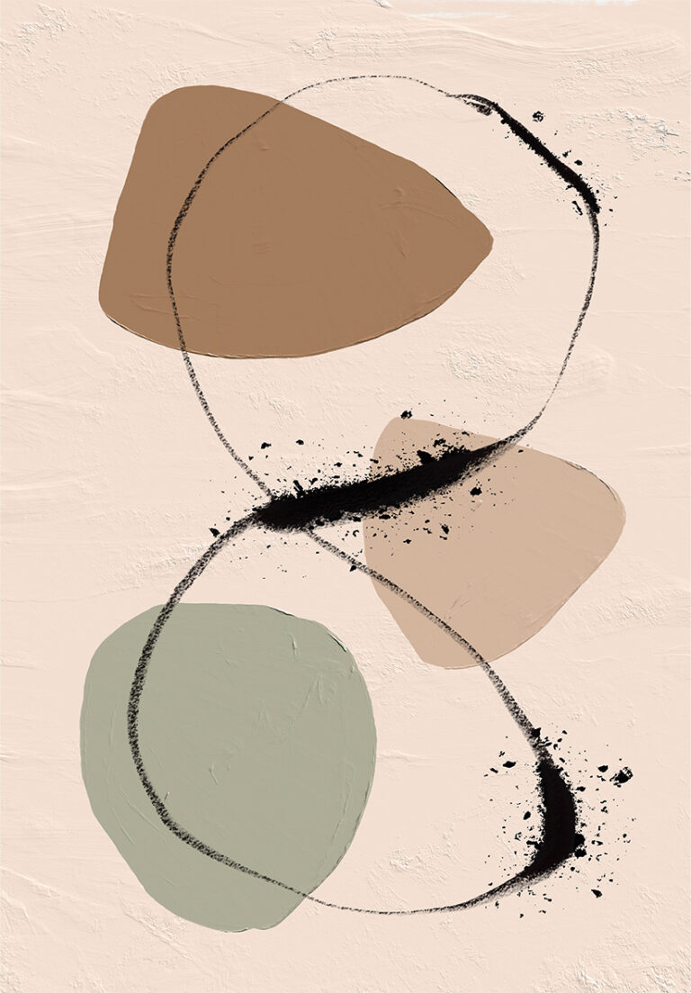 Creación minimalista con paleta terrosa