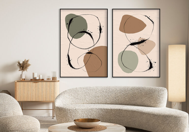 Creación minimalista con paleta terrosa