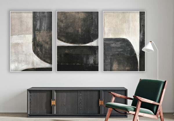 Pieza minimalista con tonos tierra