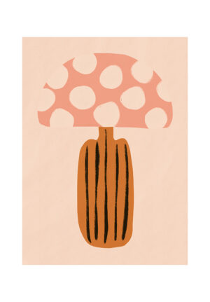 Ilustración abstracta de hongo con manchas