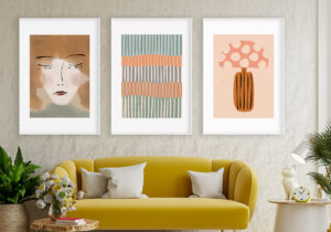 Ilustración abstracta de hongo con manchas