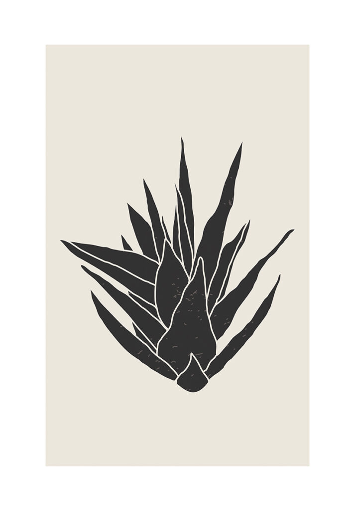 Arte botánico minimalista con siluetas